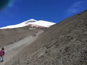A snow-peaked mountain in Ecuador's Cotopaxi National Park